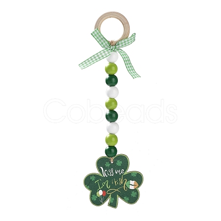 Saint Patrick's Day Wood Pendant Decoration LS-HJEW-G023-02A-1