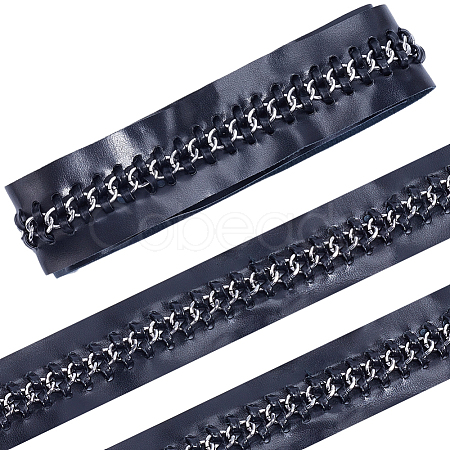 2 Yards Flat PU Imitation Leather Cords OCOR-CL0001-08B-1