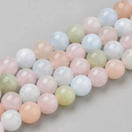 Natural Morganite Beads Strands G-Q961-08-8mm-1