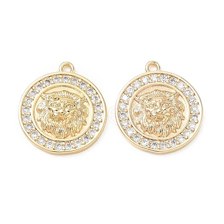 Brass Micro Pave Clear Cubic Zirconia Pendants KK-CBA3EDE-06G-B-1