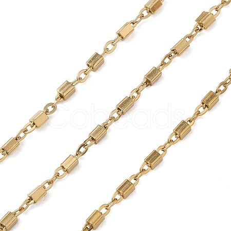304 Stainless Steel Cuboid Link Chains CHS-G050-02G-1