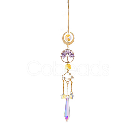 Glass Cone Hanging Suncatcher Prism Ornament PW-WG88031-05-1
