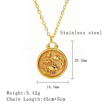 304 Stainless Steel Enamel Constellation Pendant Necklaces LS-DJ0261-5-1-1