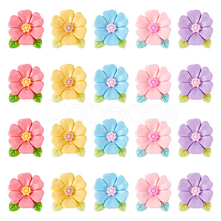 20pcs Opaque Resin Cabochons RESI-TADJ0001-08D-1