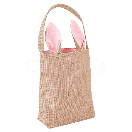 Easter Theme Jute & Cloth Rabbit Ear Gift Bags ABAG-WH0025-07A-1