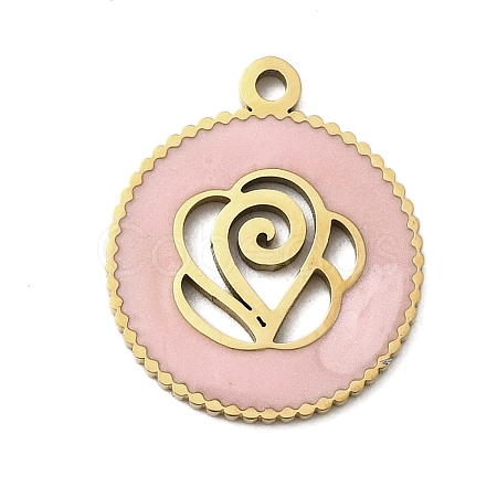 304 Stainless Steel Enamel Pendants STAS-I336-10G-1