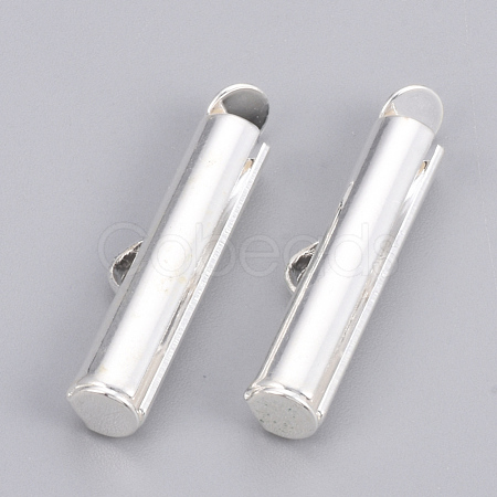 Brass Slide On End Clasp Tubes KK-Q747-11F-S-1