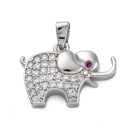 Brass Micro Pave Cubic Zirconia Pendants KK-V009-29G-1