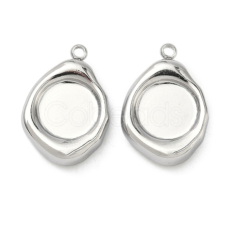 304 Stainless Steel Pendant Cabochon Settings STAS-C167-07B-P-1