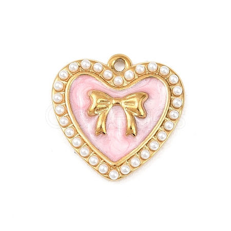 304 Stainless Steel Enamel Pendants STAS-P430-05G-02-1