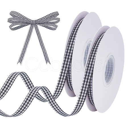 Polyester Tartan Pattern Ribbon OCOR-WH0101-157C-1