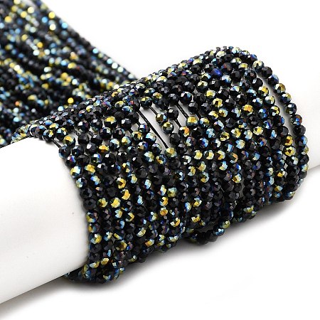 Electroplate Glass Beads Strands GLAA-H021-01B-HP03-1