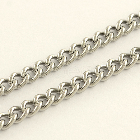 Tarnish Resistant 304 Stainless Steel Curb Chains CHS-R008-08-1