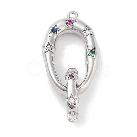 Brass Micro Pave Colorful Cubic Zirconia Interlocking Clasps KK-C051-50P-1