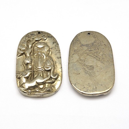 Buddha Natural Pyrite Pendants G-I125-23-1