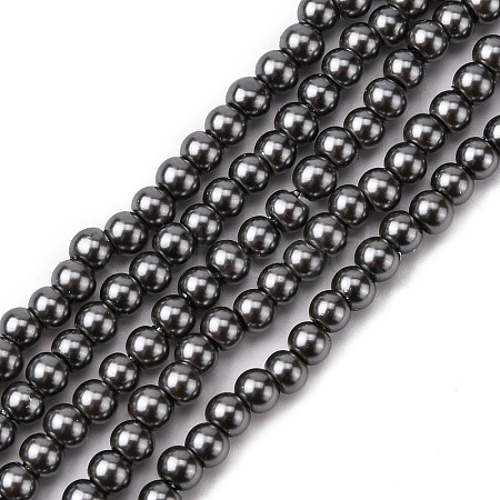 Eco-Friendly Glass Pearl Beads LS-HY-J002-4mm-HX088-1