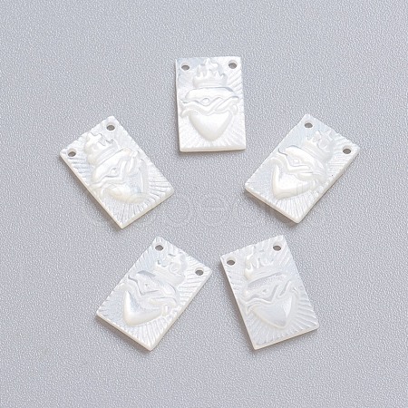 Natural White Shell Mother of Pearl Shell Charms SSHEL-I024-05-1