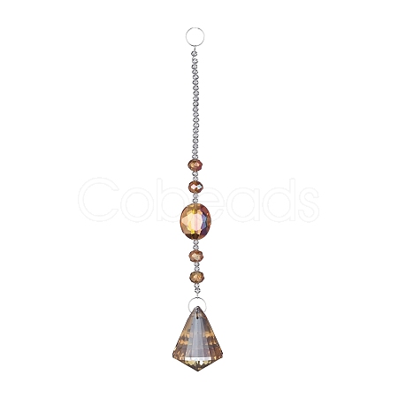 Crystal Teardrop Beaded Wall Hanging Decoration Pendant Decoration HJEW-G019-01F-1