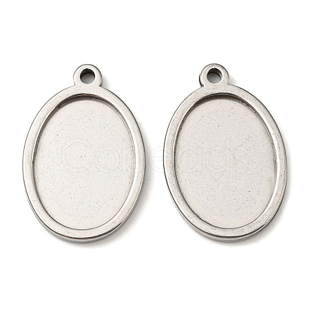 Non-Tarnish 201 Stainless Steel Pendant Cabochon Settings STAS-F296-05A-P-1