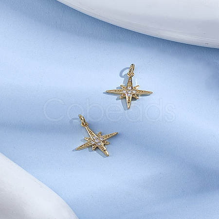 2Pcs Brass Micro Pave Grade AAA Cubic Zirconia Pendants ZIRC-LP0001-26G-1