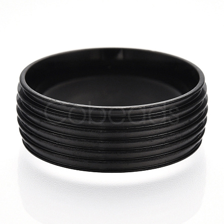 201 Stainless Steel Grooved Finger Ring Settings STAS-WH0047-06EB-1
