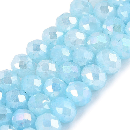 Dyed Crackle Imitation Jade Glass Beads Strands EGLA-Q131-02C-02-1