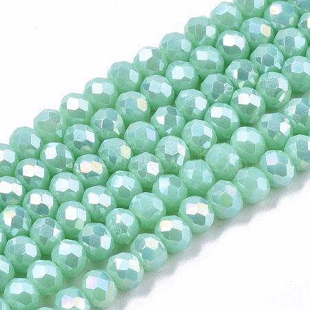 Electroplate Glass Beads Strands EGLA-A034-P6mm-B16-1
