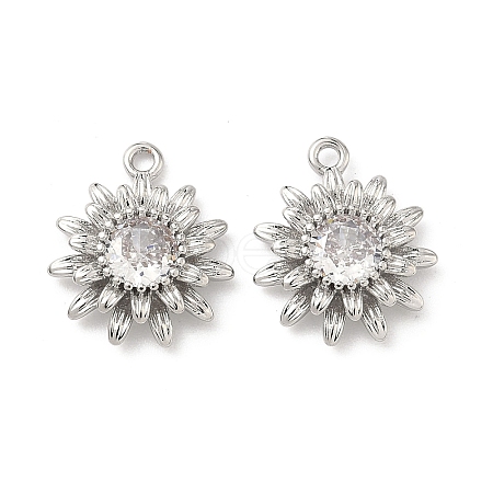 Brass Micro Pave Cubic Zirconia Pendants KK-L260-04P-1