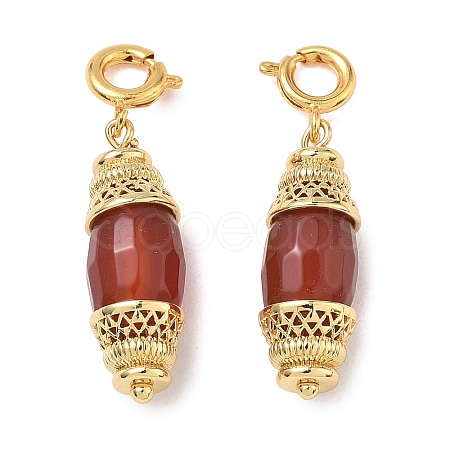 Oval Natural Red Agate Pendant Decorations GG-D002-11G-1