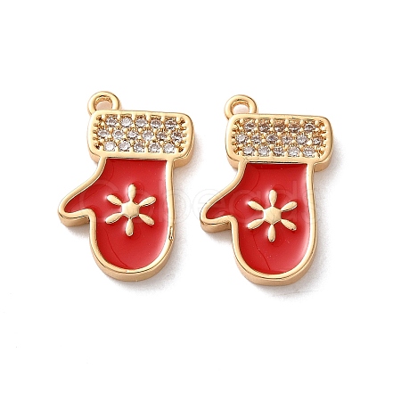 Brass Micro Pave Cubic Zirconia Pendants KK-D420-01G-01-1