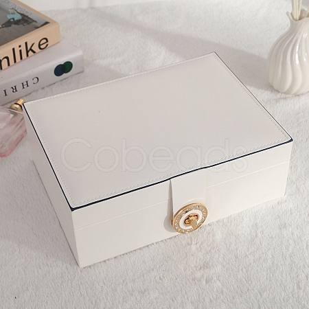 High Capacity Imitation Leather Jewelry Storage Boxes PW-WG27605-03-1