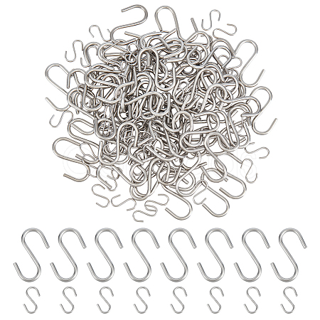 160Pcs 2 Styles 304 Stainless Steel S Hook Findings STAS-PH0006-70-1