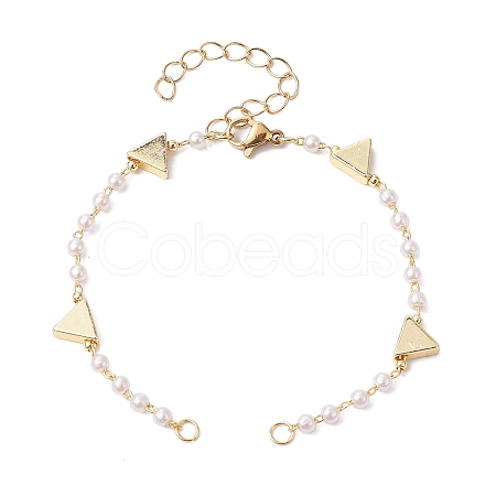 Handmade CCB Plastic Imitation Pearl Beaded Chains Bracelet Making AJEW-JB01150-25-1