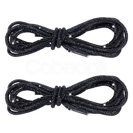 Rubber Rhinestone Shoelaces AJEW-WH0752-498E-1
