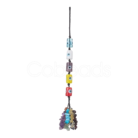 Handmade Evil Eye Lampwork Pendant Decorations HJEW-JM01053-01-1