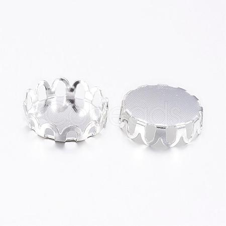 Brass Lace Edge Bezel Cups KK-C1764-3-S-1