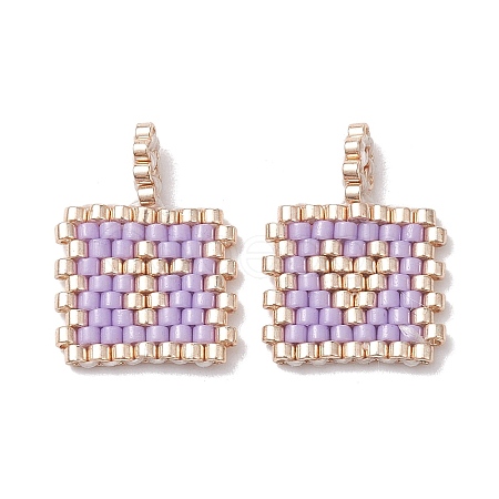 2Pcs Handmade MIYUKI Round Rocailles Seed Loom Pattern PALLOY-MZ00186-04-1
