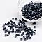 6/0 Electroplated Iris Round Glass Seed Beads, Black, 4mm, Hole: 1mm, about 495pcs/50g