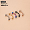 G23 Titanium Eyebrow Round Ball Curved Barbell Eyebrow Rings, Rainbow Color, 8mm, Pin: 1.2mm