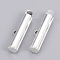 Brass Slide On End Clasp Tubes, Slider End Caps, Silver Color Plated, 6x20x4mm, Hole: 1x3mm, Inner Diameter: 3mm