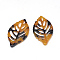 Cellulose Acetate(Resin) Pendants, Leaf, Goldenrod, 38.5x22x2.5mm, Hole: 1.5mm