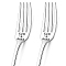 Word Pattern Stainless Steel Fork, Black, 20.3x2.4x0.2~0.3cm, Packing Box: 27.5x9.3x3.6cm, 2pcs/set