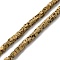 Electroplated Natural Lava Rock Beads Strands, Square, Golden Plated, 2.5x2.5x2.5mm, Hole: 0.8mm, about 158pcs/strand, 16.14''(41cm)