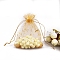 Gold Stamping Moon & Star Organza Drawstring Gift Storage Bags, Rectangle, Gold, 9x7cm