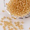 6/0 Glass Seed Beads, Silver Lined Round Hole, Round, Pale Goldenrod, 4mm, Hole: 1.5mm, about 1000pcs/100g