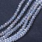 Electroplate Glass Beads Strands, AB Color Plated, Faceted, Rondelle, Clear AB, 10x8mm, Hole: 1mm, about 63~65pcs/strand, 49~50cm