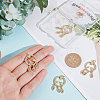 Rack Plating Brass Micro Pave Clear Cubic Zirconia Pendants ZIRC-BBC0001-23-3