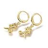 Brass Clear Cubic Zirconia Hoop Earrings EJEW-M045-01X-2