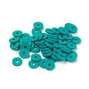Flat Round Handmade Polymer Clay Beads CLAY-R067-8.0mm-07-4