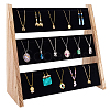 2-Tier Wood & Velvet Jewelry Set Display Stands ODIS-WH0329-79-1
